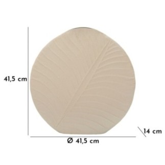 Jarrón de metal beige 41,5x14 cm