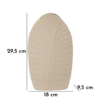 Jarrón en métal beige 18x9.5x29.5 cm