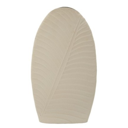 Jarrón de metal beige, 31 x 13 x 53,5 cm