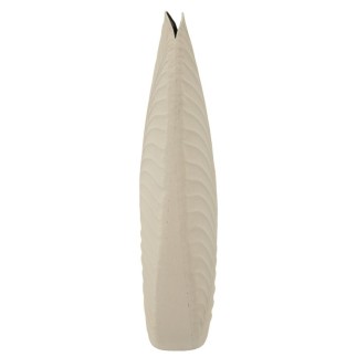 Jarrón de metal beige, 31 x 13 x 53,5 cm