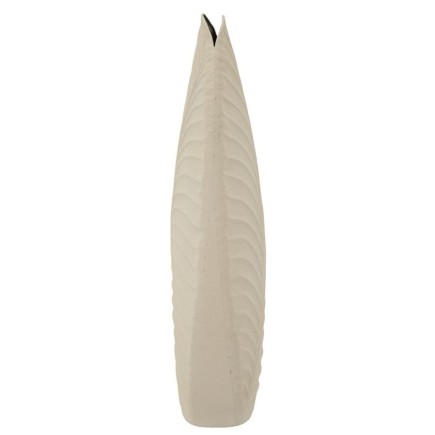 Jarrón de metal beige, 31 x 13 x 53,5 cm