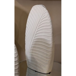 Jarrón de metal beige, 31 x 13 x 53,5 cm