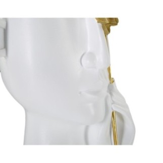 Vase visage en résine blanche 14x13x27 cm