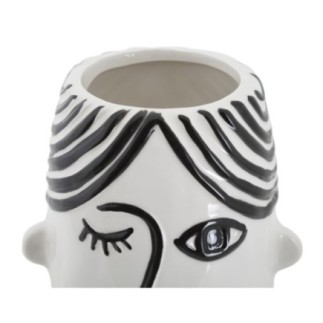 Vaso a faccia vista in ceramica bianca 13,2x11,8x26,3 cm