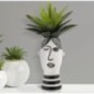 Vaso a faccia vista in ceramica bianca 13,2x11,8x26,3 cm