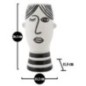 Vaso a faccia vista in ceramica bianca 13,2x11,8x26,3 cm
