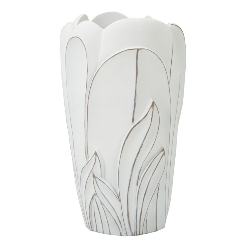 Vaso em resina branca 29 x 48 cm Vaso em resina branca 29 x 48 cm