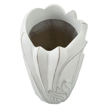 Vase en résine blanche 29x48 cm
