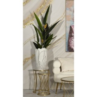 Vaso in resina bianca 29x48 cm