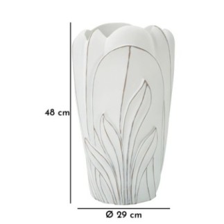 Vaso em resina branca 29 x 48 cm