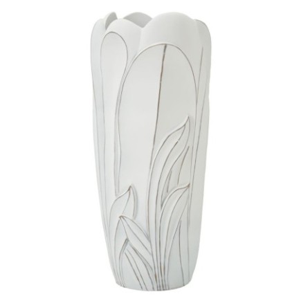 Vase en résine blanche 30.5x69 cm