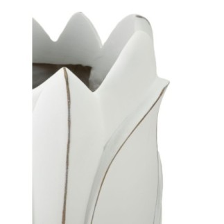 Jarrón de resina blanco 30,5x69 cm