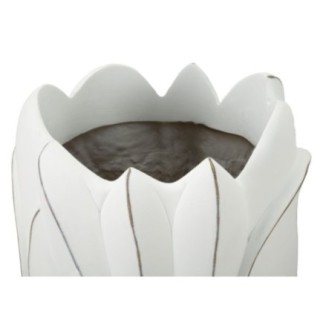 Jarrón de resina blanco 30,5x69 cm