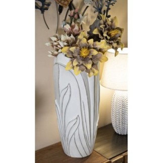 Vaso em resina branca 30,5 x 69 cm