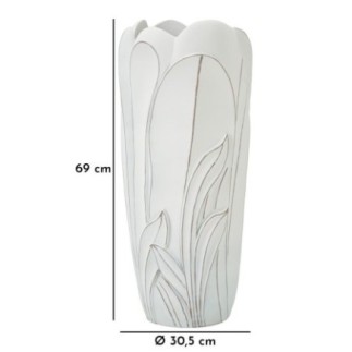 Vaso em resina branca 30,5 x 69 cm