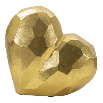 Vase coeur en résine doré 19x9x18 cm