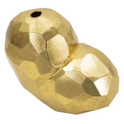 Vase coeur en résine doré 19x9x18 cm