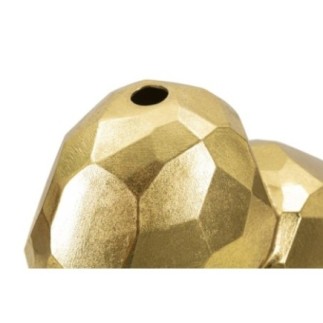 Vase coeur en résine doré 19x9x18 cm
