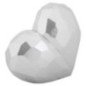 Vaso a cuore in resina argentata 19x9x18 cm