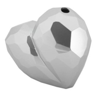Vase coeur en résine argenté 19x9x18 cm