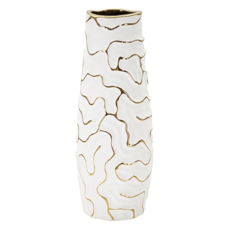 Vaso de cerâmica branca 12 x 29,5 cm Vaso de cerâmica branca 12 x 29,5 cm