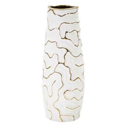 Vaso de cerâmica branca 12 x 29,5 cm