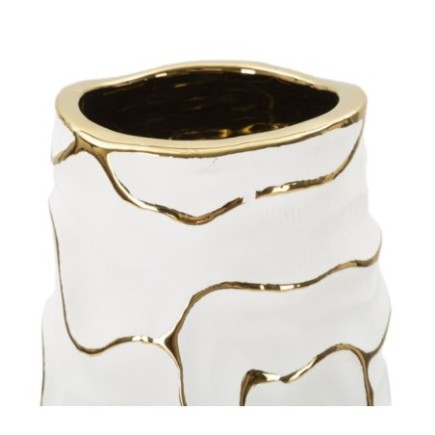 Vaso de cerâmica branca 12 x 29,5 cm