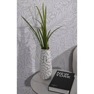 Vaso de cerâmica branca 12 x 29,5 cm