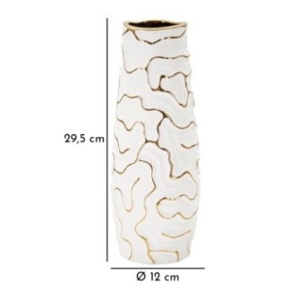 Vaso de cerâmica branca 12 x 29,5 cm