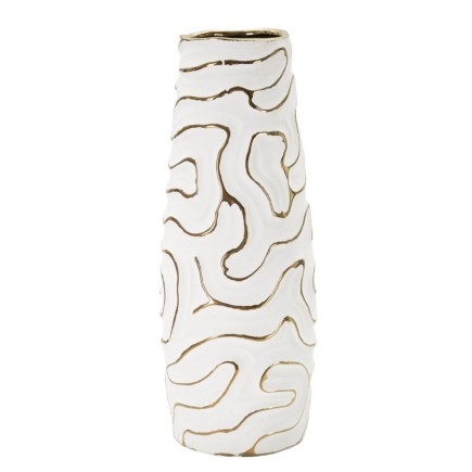 Vaso de cerâmica branca 14,5 x 39,5 cm