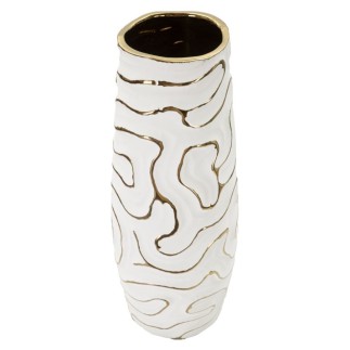 Jarrón de cerámica blanca 14,5x39,5 cm