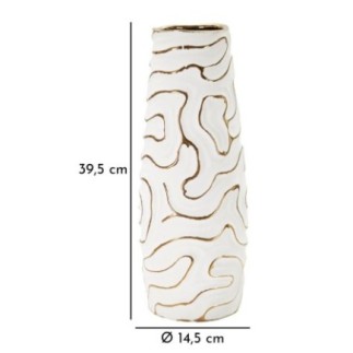 Vaso de cerâmica branca 14,5 x 39,5 cm