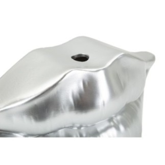 Vase lèvre en résine argenté 23x8x12 cm