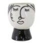 Jarrón facial de resina blanca 14x18,2 cm