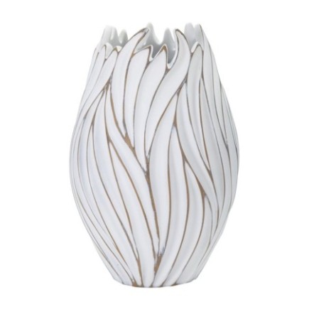 Vase en résine blanche 27x41.5 cm
