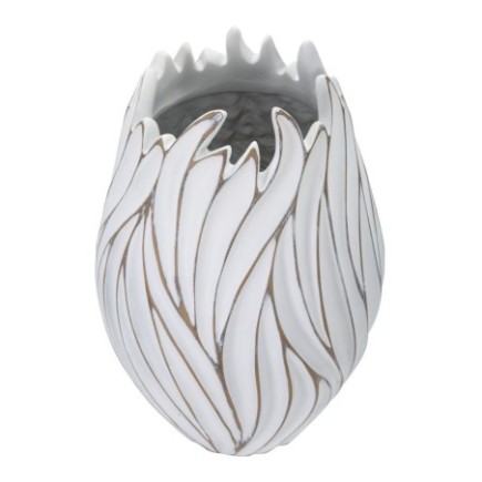 Vase en résine blanche 27x41.5 cm