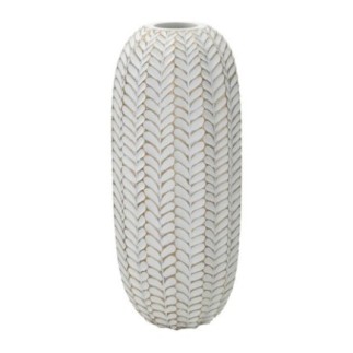 Vase en résine blanche 18.5x46 cm