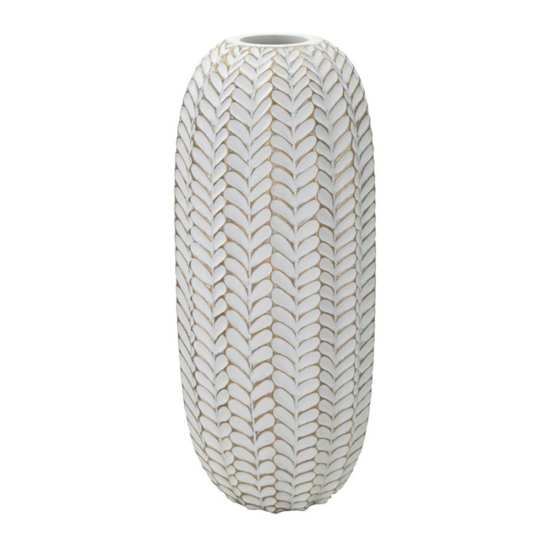 Vase en résine blanche 18.5x46 cm