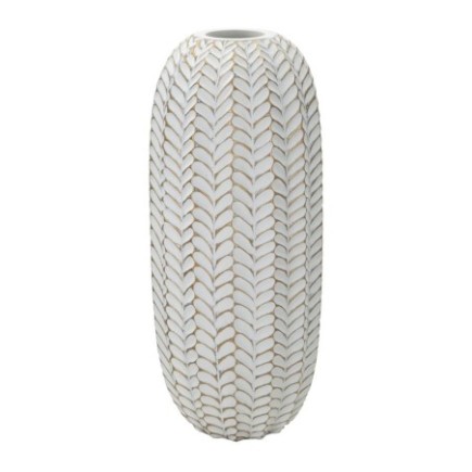 Vase en résine blanche 18.5x46 cm