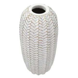 Vaso em resina branca 18,5 x 46 cm