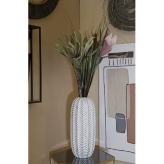 Vase en résine blanche 18.5x46 cm