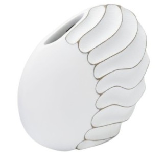 Vase en résine blanche 34x11.5x24.5 cm