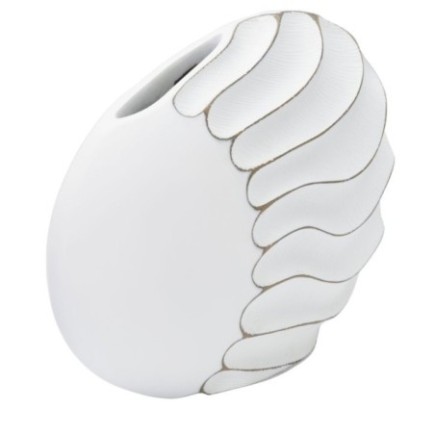Vase en résine blanche 34x11.5x24.5 cm