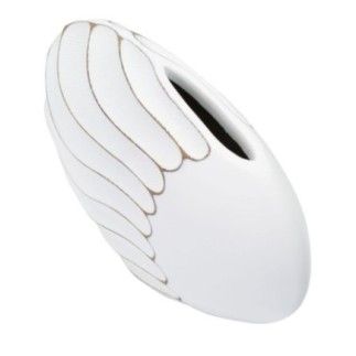 Jarrón de resina blanca 34x11,5x24,5 cm