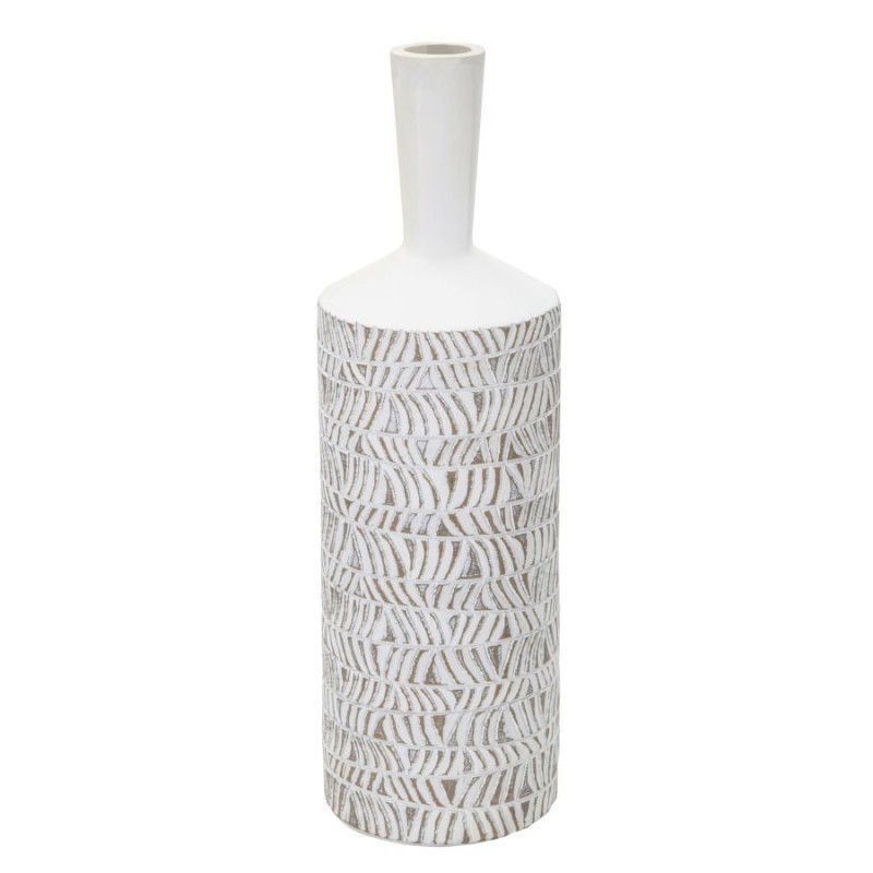 Jarrón de resina blanco 15x49,5 cm
