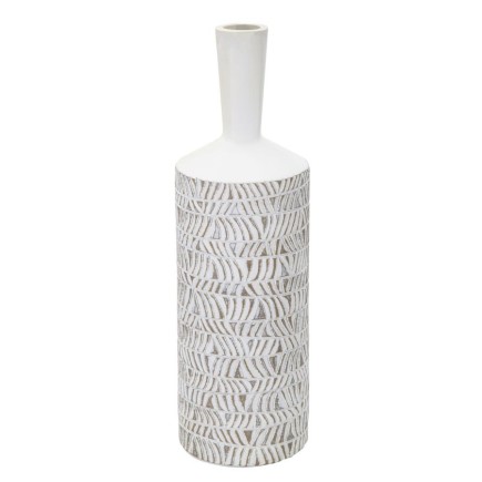 Vase en résine blanche 15x49.5 cm