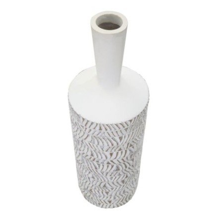 Vase en résine blanche 15x49.5 cm