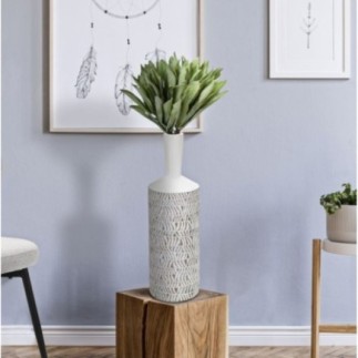 Vaso in resina bianca 15x49,5 cm