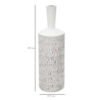 Jarrón de resina blanco 15x49,5 cm