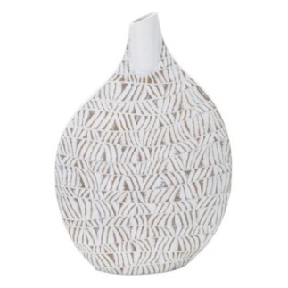 Vase en résine blanche 30.5x11.5x46.5 cm